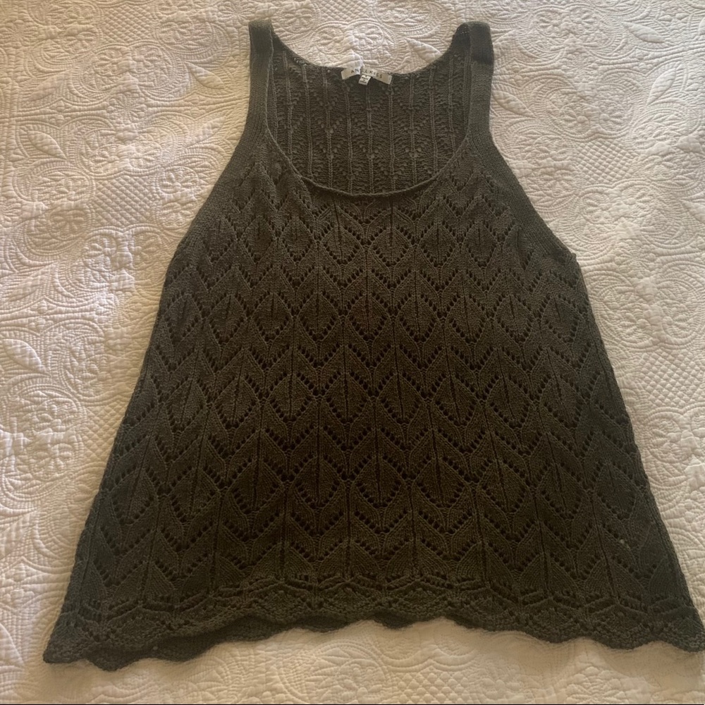Green Knitted Large Tank Top